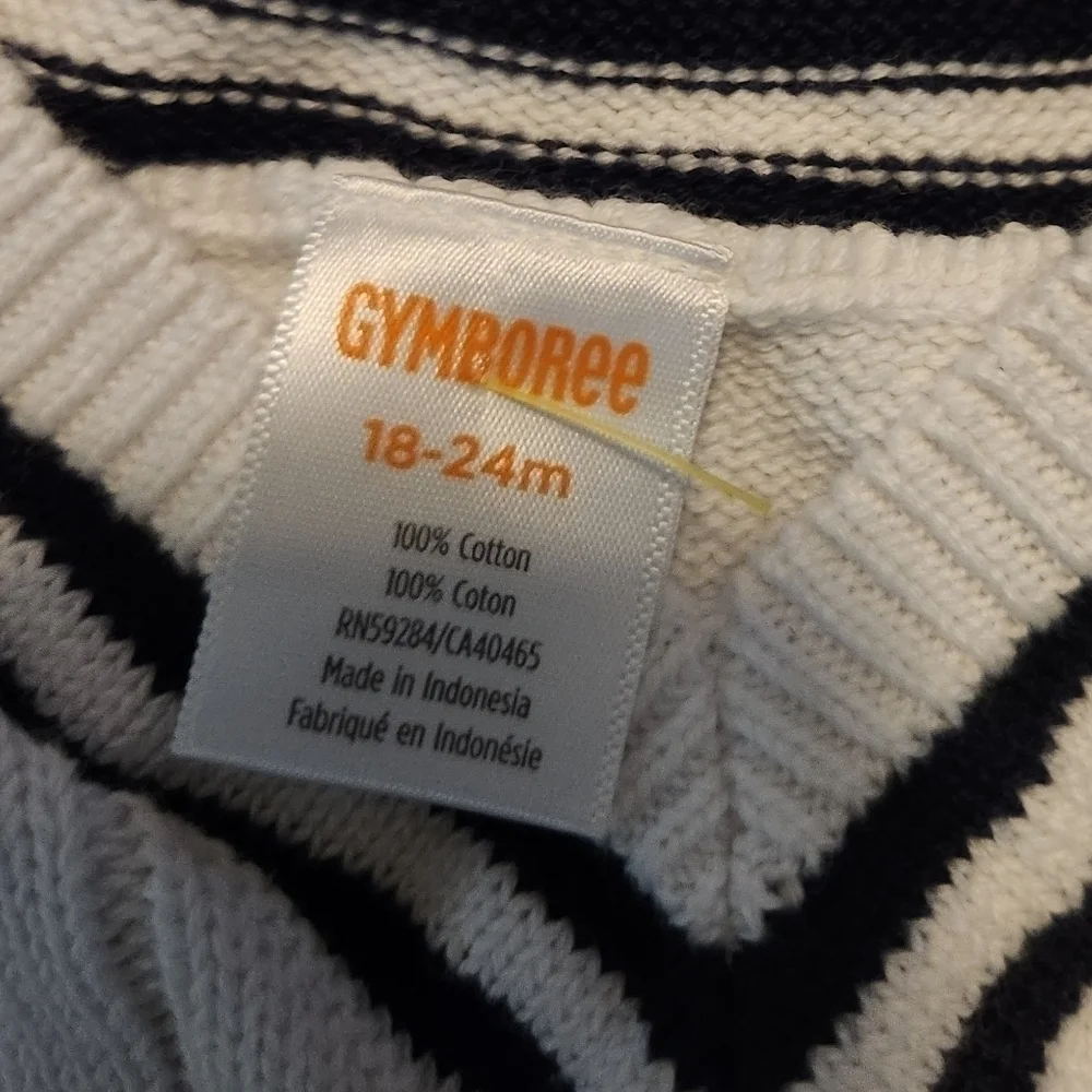 Gymboree Vintage Navy / White Sweater Vest Size 18-24mo